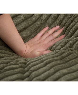 Oversized Corduroy Chaise Lounge Sofa Bed with Pillows