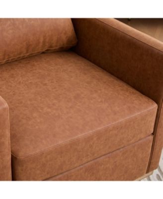 Streamdale 30.7" Swivel Accent Chair - Brown PU