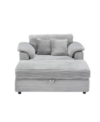 Corduroy Armchair Set w/ USB & Storage