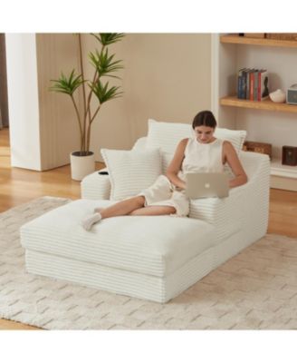 Streamdale Modern White Sofa Lounge Chair
