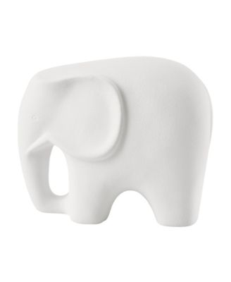 Hans White Abstract Elephant Matte Ceramic Sculpture