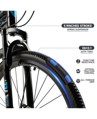 26-Inch 21-Speed Mountain Bike, Sleek Design with Suspension Fork & Dual Disc Brakes