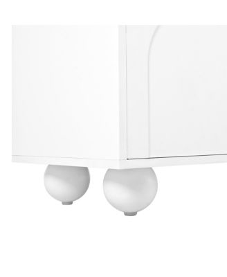 Arched Door TV Stand with Drawers for TVs up to 75", 5 Iron Legs