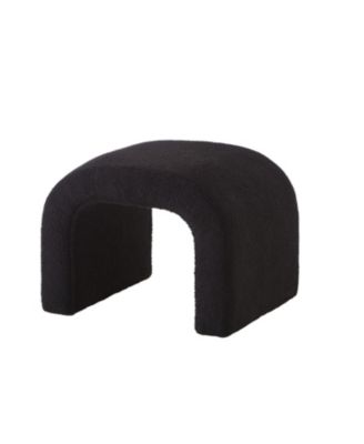 U-Shaped Teddy Ottoman Bench Set of 3- Black