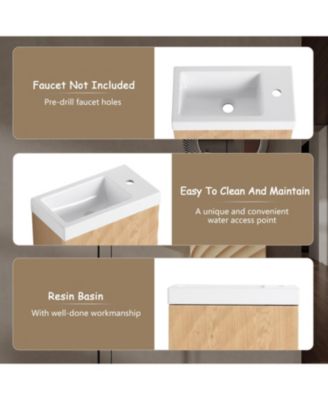 18.5" Wall-Mount Vanity, Resin Sink, Soft Close