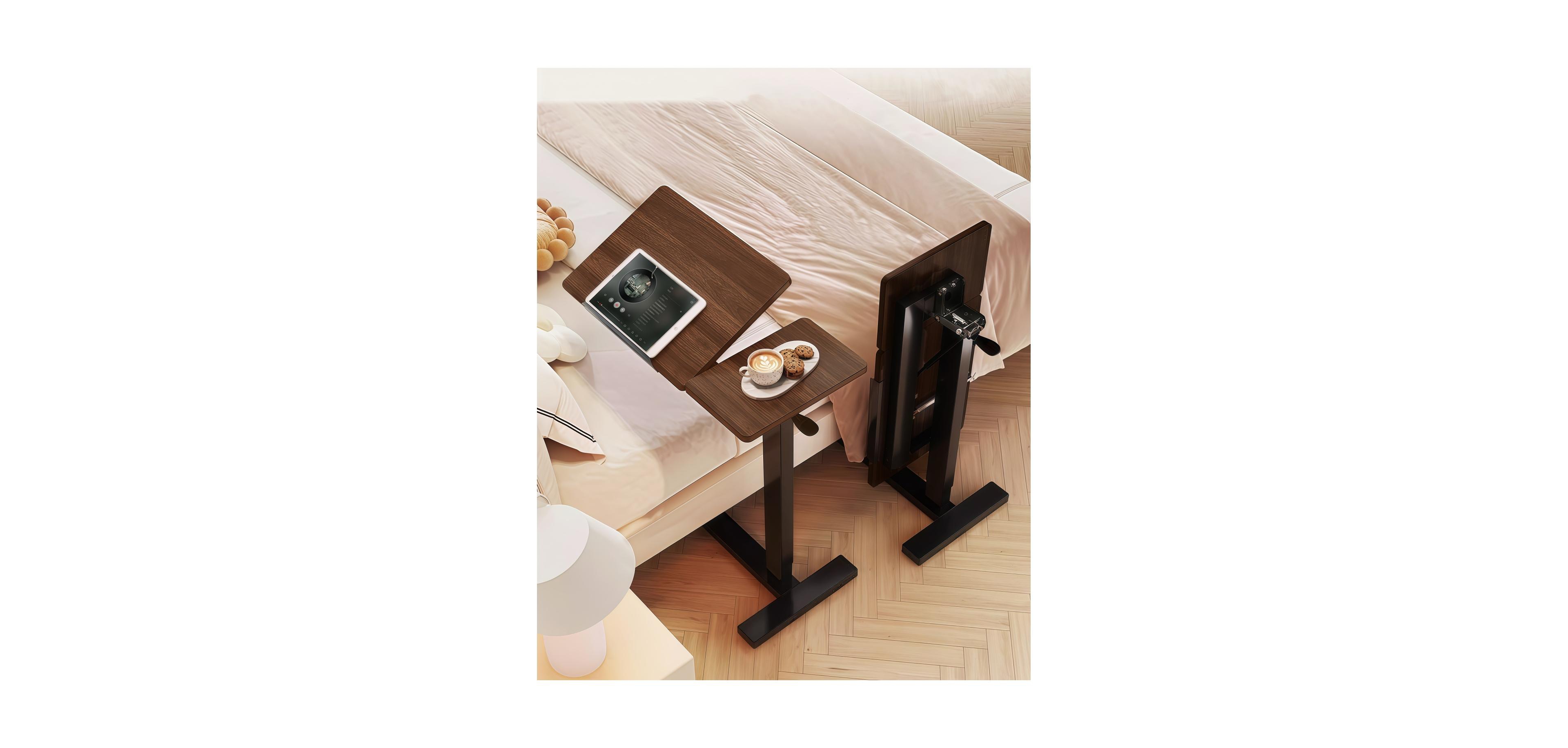 Streamdale Furniture Streamdale Overbed Rolling Laptop Stand with Wheels Height Adjustable Tray
