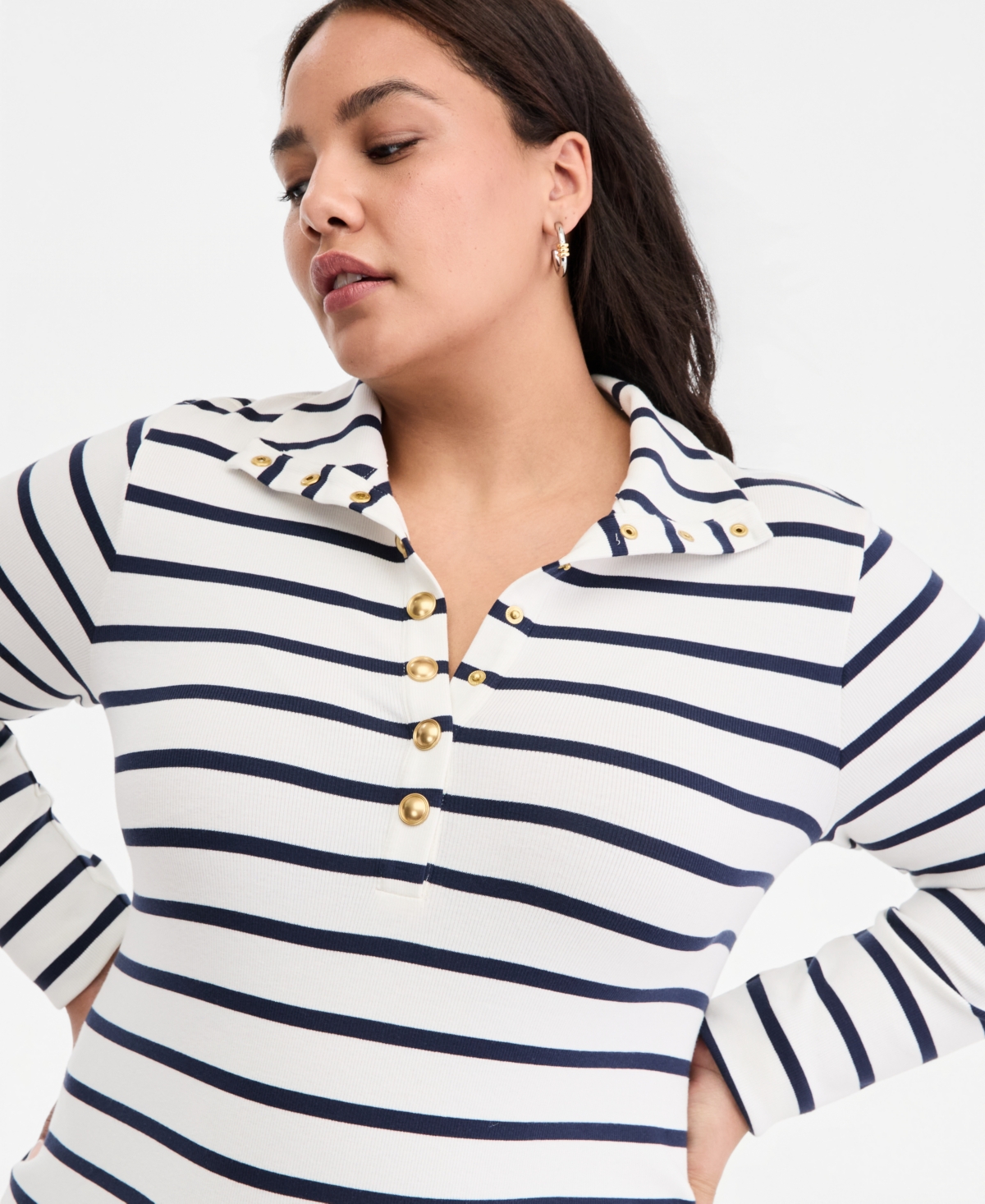 On 34th Trendy Plus Kerry Stripe Sailor Midi Dress, Macy's Exclusive