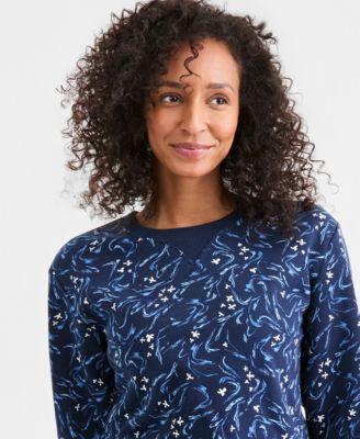Women's Printed Fleece Crewneck Sweatshirt