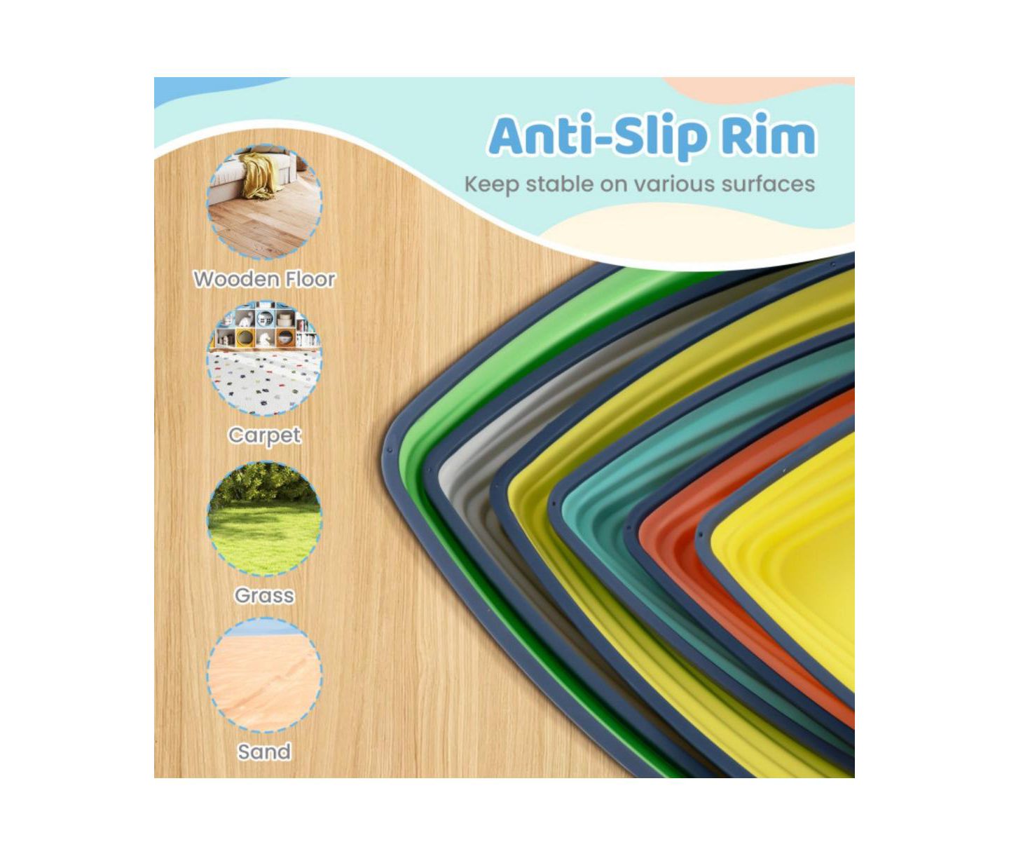 Детские игрушки HONGGE Balance Stepping Stones Set of Six, Ages 3+, цвет: Разноцветный — фото 8