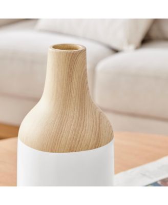 Nora Kanna Bottle Two Tone Tabletop Vase - White and Beech