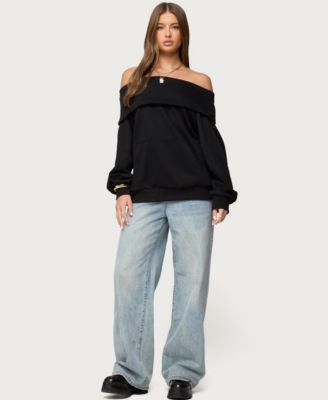 Women's Ashlee Oversized Foldover Sweatshirt