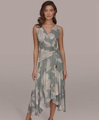 Women's Faux-Wrap Sleeveless Dress