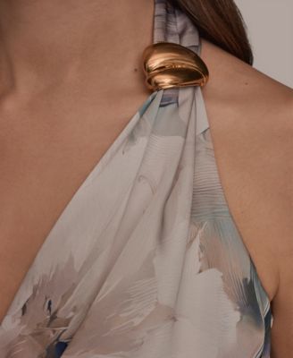 Women's Sleeveless Floral V-Neck Sheath Dress