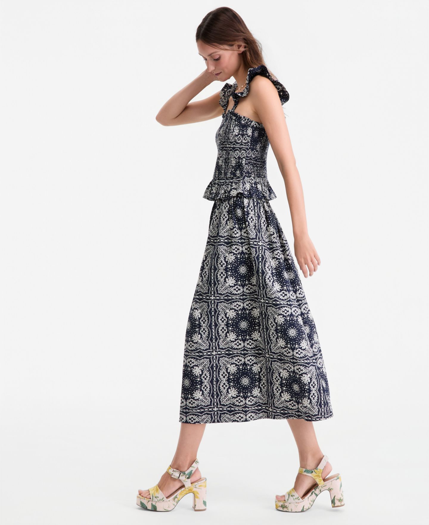 Женская юбка On 34th Bandana Cotton Pull-On Midi, цвет: Синий — фото 2