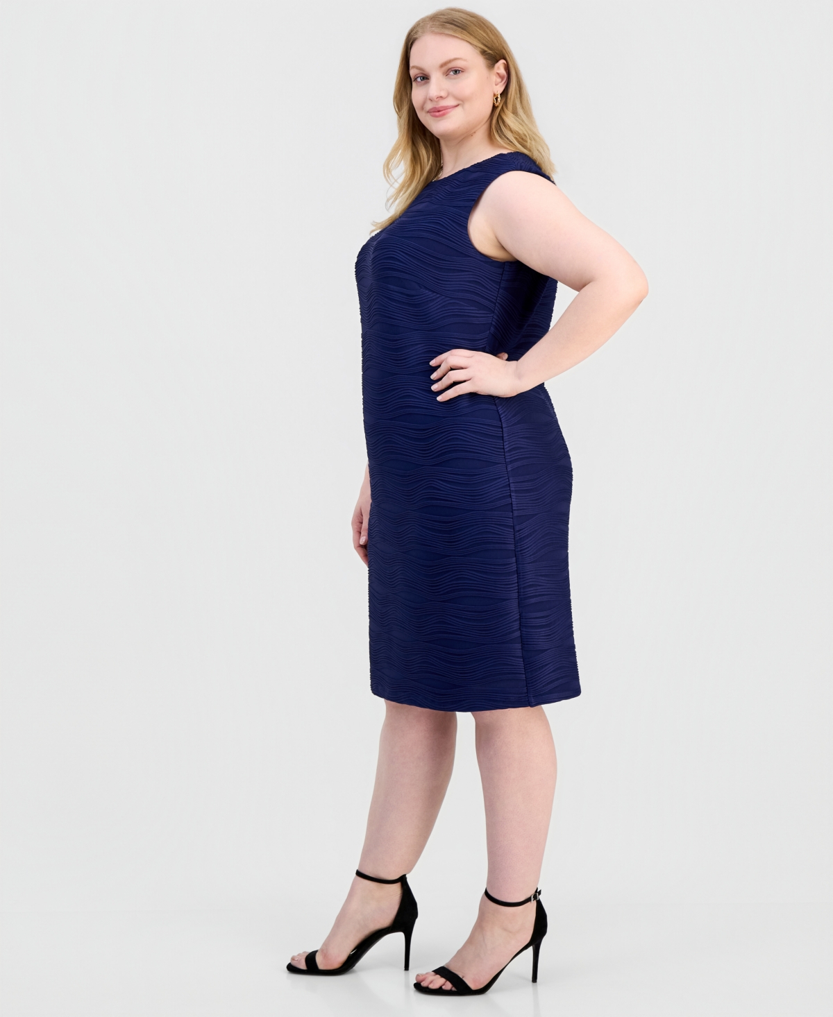 Kasper Plus Wave Rib Sheath Dress