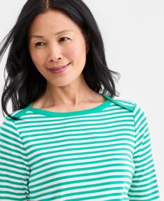 Women's Printed Pima Cotton 3/4-Sleeve Top