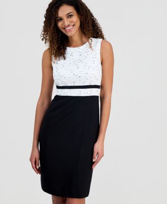 Women's Tweed-Crepe Framed Sheath Dress