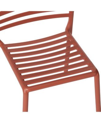 3-Piece Outdoor Metal Round Dining Table Set With Stackable Resin Patio Dining Chairs