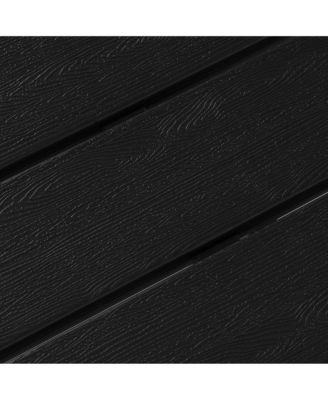 3-Piece HDPE Plastic Adirondack Chairs with 18" Square Side Table Patio Set