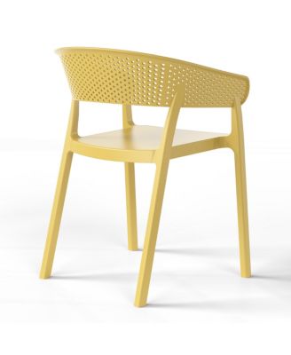 5-Piece Modern Patio Square Dining Table Set with Stackable Patio Dining Chairs