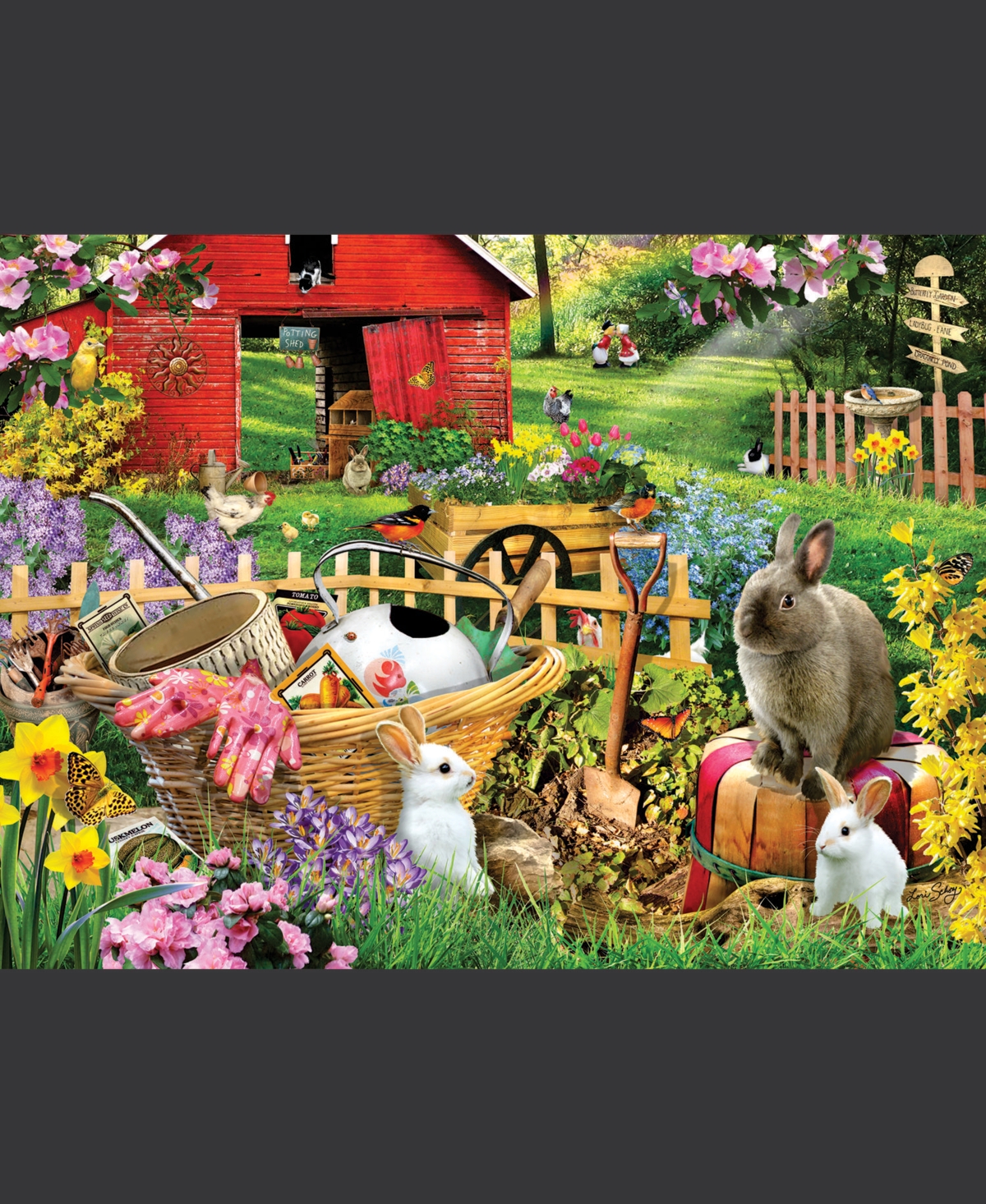 SunsOut Garden Bunnies 500 piece Jigsaw Puzzle for Adults Easter