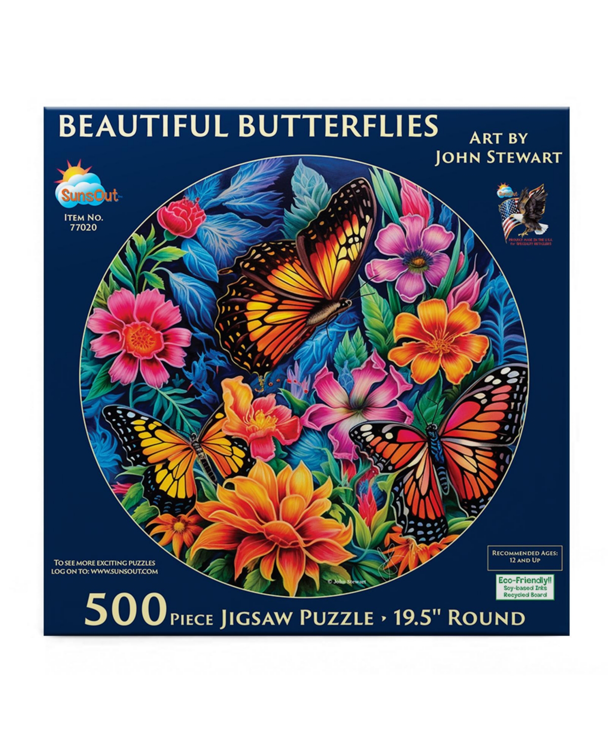 SunsOut Beautiful Butterflies 500 piece Jigsaw Puzzle for Adults