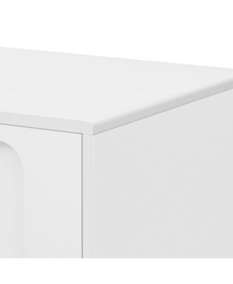 80 Inch Wood Glass Door TV Stand