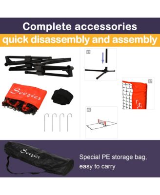 23 ft Portable Soccer Tennis/Pickleball/Badminton/Mini Tennis Net,