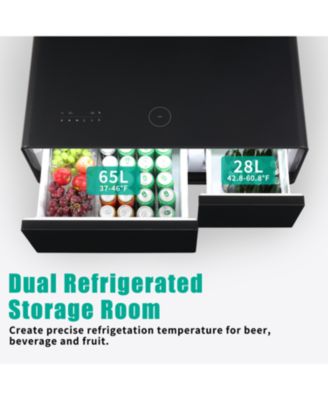 Modern Smart Coffee Table with Fridge, Bluetooth, Wireless Charging