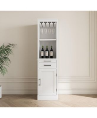  Modular Wine Bar Hutch Cabinet (White