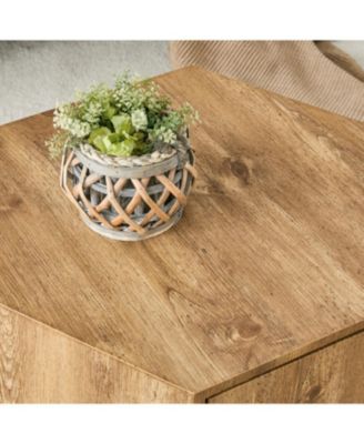 Hexagonal Coffee Table with Drawers