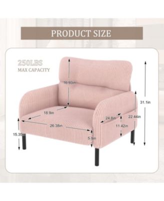 Corduroy Wide Seat Chair - Living Room/Bedroom