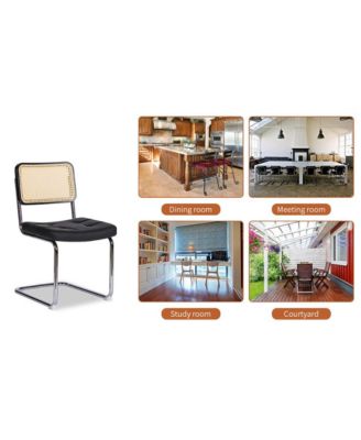 Faux Leather Rattan Accent Chairs (Set of 2), Breuer-Designed