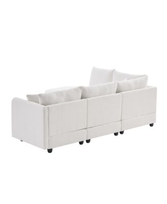 + 6-Piece + Fabric Upholstery + Modular Design with Ottoman & Pillows + Sectional Sofa