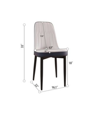 Streamdale 63" Cream MDF Dining Table & PU Chair Set, Black Metal Legs