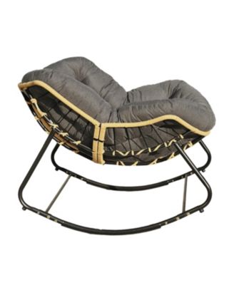Outdoor Rocking Chair, Patio Egg Chair, Indoor Papasan, Rattan Wicker