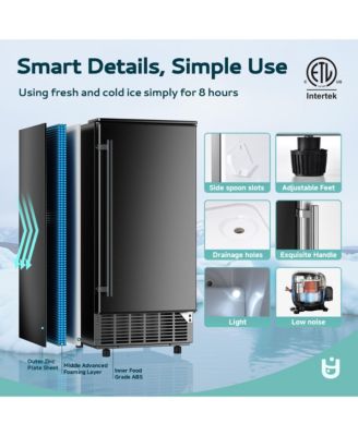 80-lb/Day Freestanding Cubed Ice Maker in Black with Auto-Cleaning