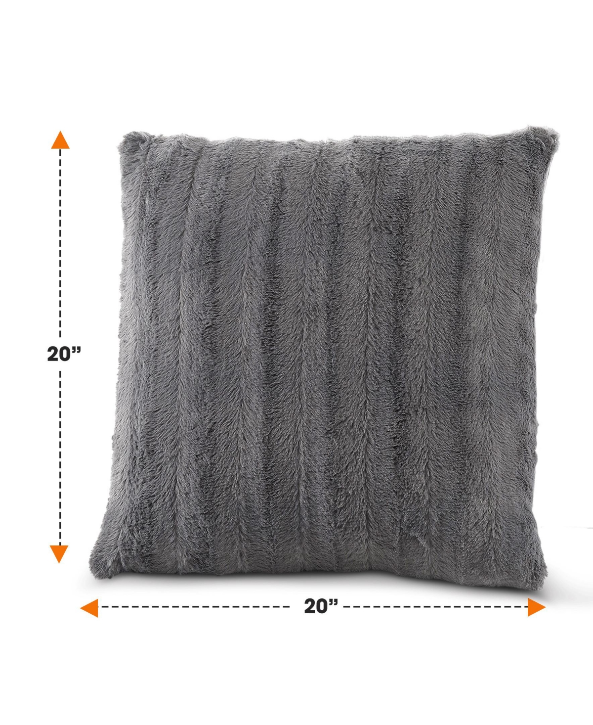 Cheer Collection Faux-Fur 2-Pack Decorative Pillows