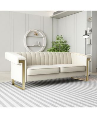 Streamdale Luxurious Velvet Sofa with Modern Accents