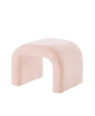 U-Shaped Teddy Ottoman Bench Set of 3- Pink