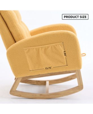 Yellow Accent Rocking Chair with Footrest