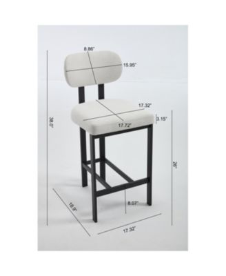 Upholstered Counter Height Bar Stools - Set of 2