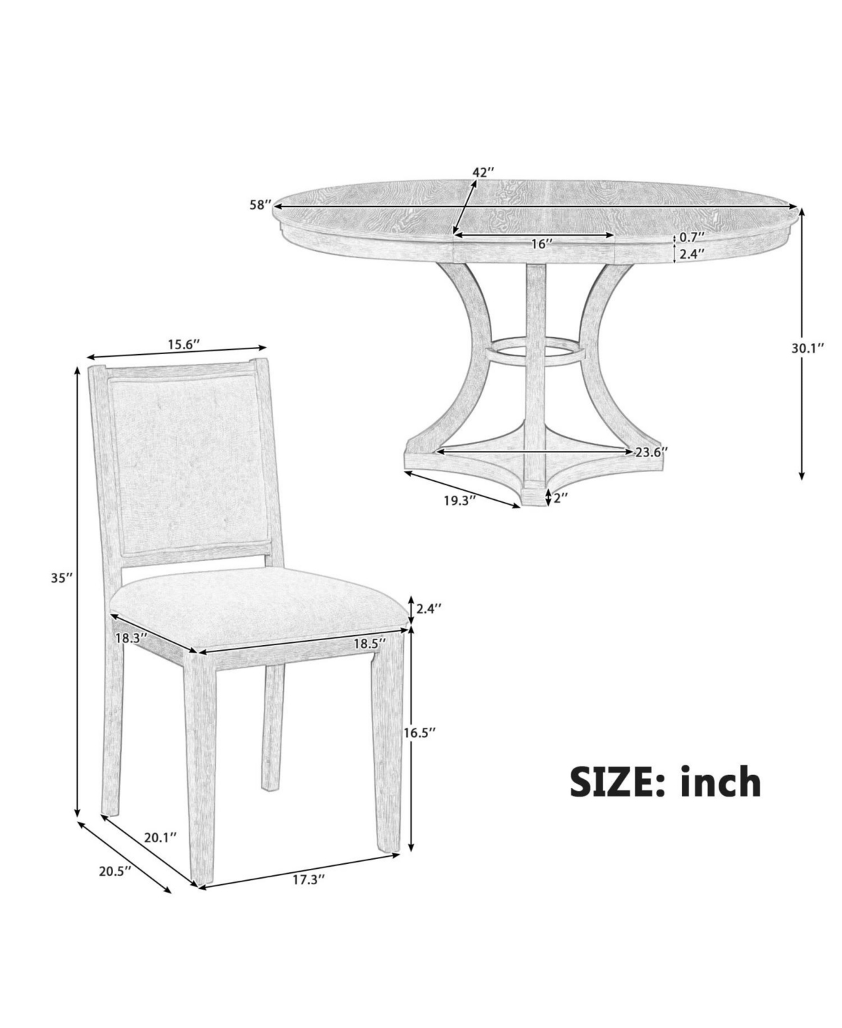 Streamdale Retro 5-Piece Extendable Dining Set (Natural)