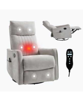 Streamdale Light Grey Heat Massage Rocker Swivel Recliner