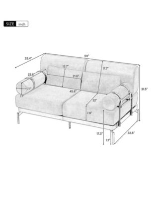 Modern Loveseat Sofa with USB Ports
