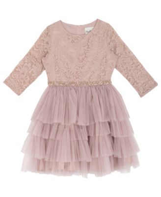 Girls' 7-16 Glitter Lace Bodice Dress