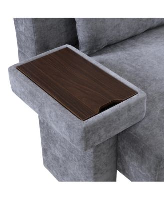 Streamdale Oversized Armchair Wide Mid-Century Chair with Pillow