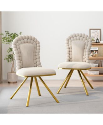 Velvet Swivel Accent Chairs Set of 2, Gold Legs