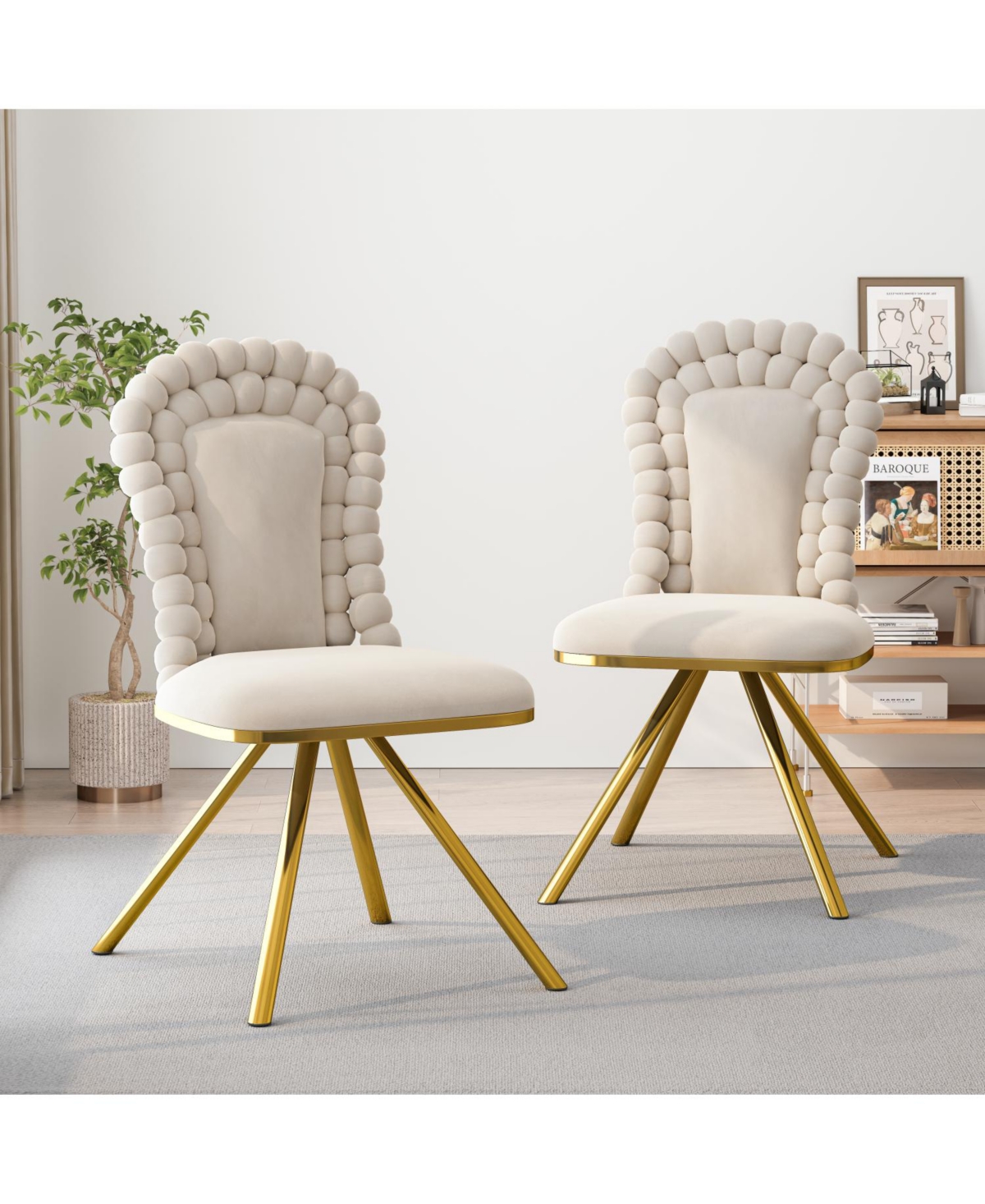 Streamdale Furniture Velvet Swivel Accent Chairs Set of 2, Gold Legs