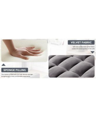 55" Velvet Convertible Sofa Bed - Dark Grey